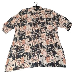 Hawaiian Print Casual Button Down Shirt